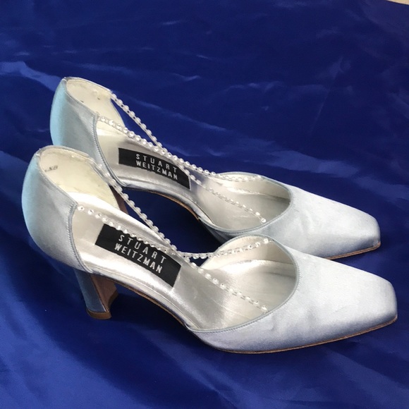 Stuart Weitzman Shoes - Vintage Stuart Weitzman Satin Heels With Beads